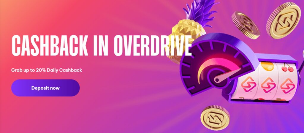 Speedz comes with an appealing Cashback system.